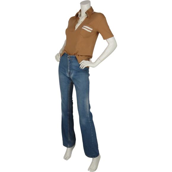 Retro Camel Polo w/ Artistic Pocket & Soft Collar - Picture 12 of 12